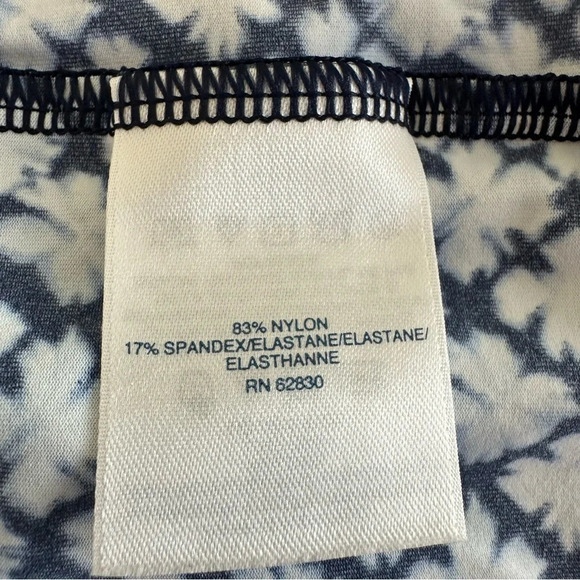 Lands End Womens Large 14 16 Blue Print High Neck Keyhole Active Dress Summer L - Picture 5 of 5